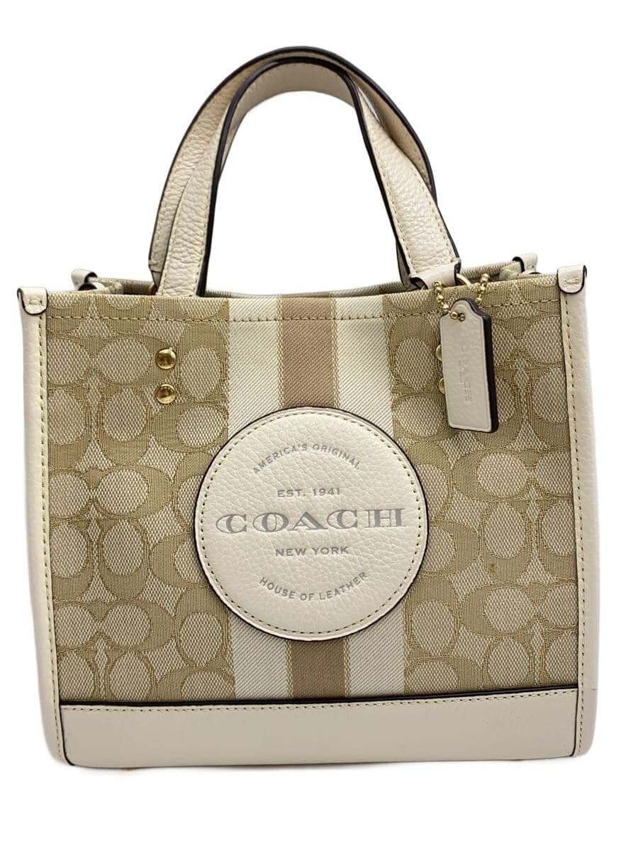 COACH Demps Tote 22 Tote Bag Canvas CRM C8417
