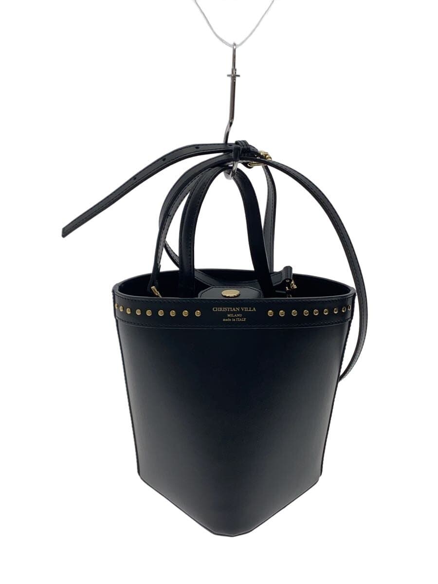 CHRISTIAN VILLA Shoulder Bag BLK Bucket 2-Way