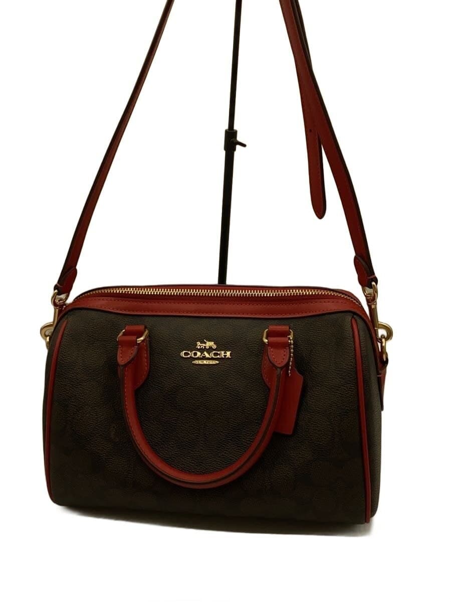 COACH Shoulder Bag PVC BRW All Over Pattern CV961
