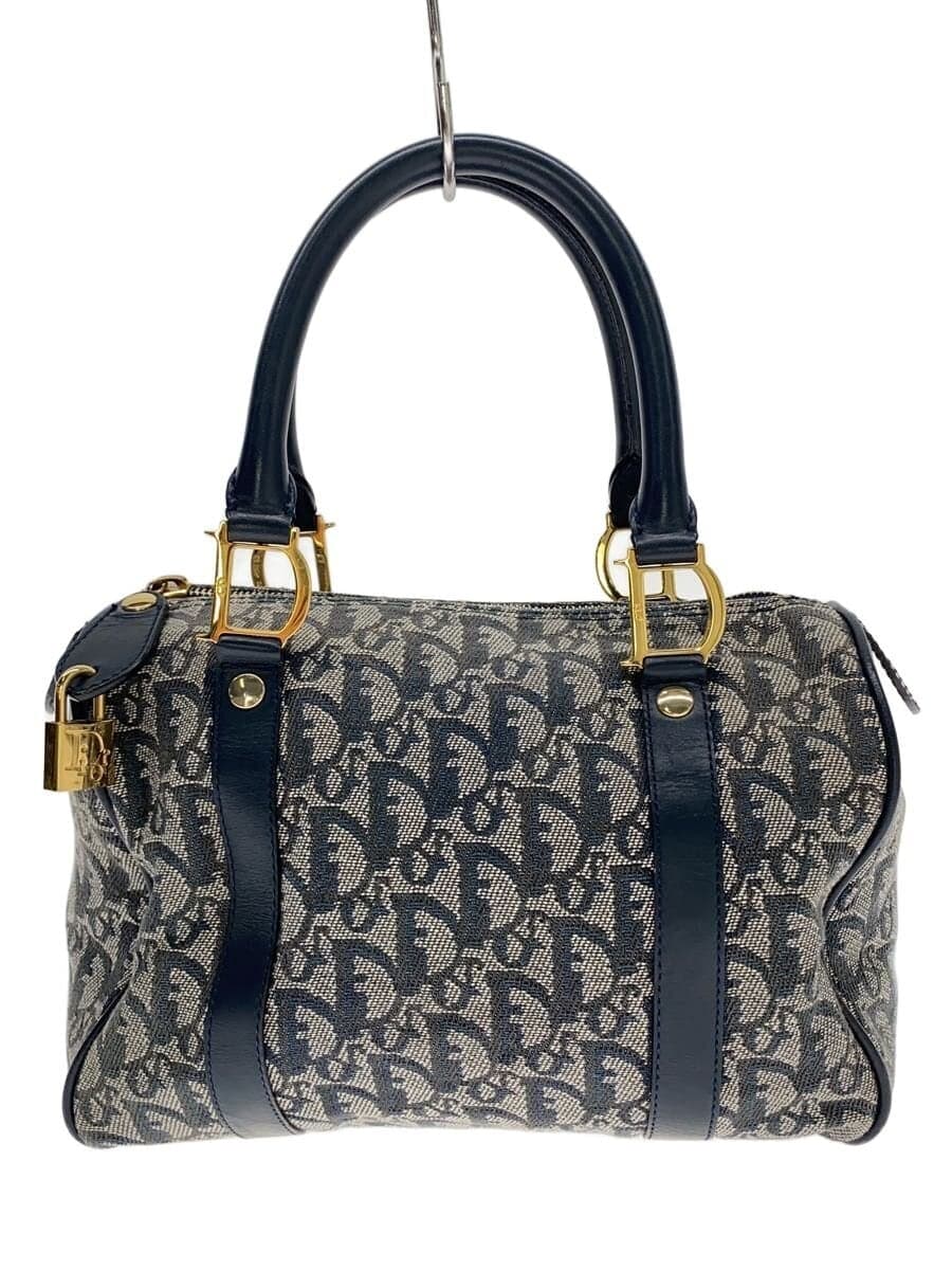 Christian Dior Boston Bag Canvas GRY All-over Pattern