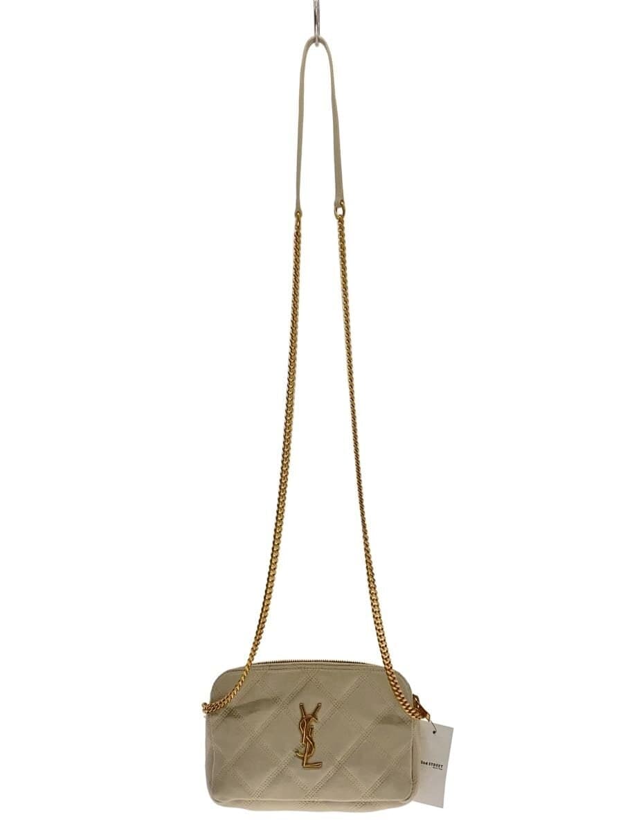 YVES SAINT LAURENT shoulder bag leather beige GUE608941