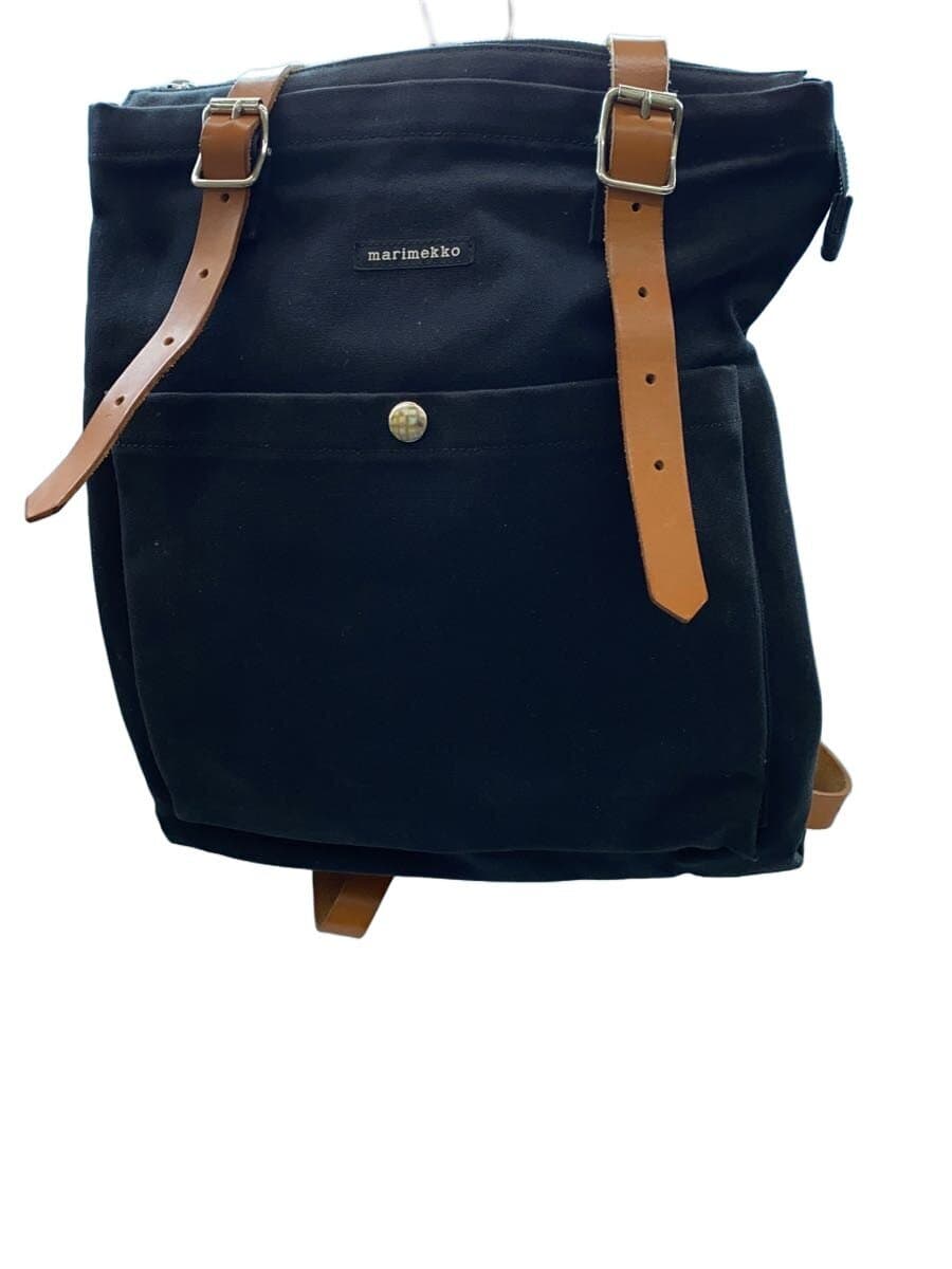 marimekko Backpack Canvas BLK Solid 040006 101914
