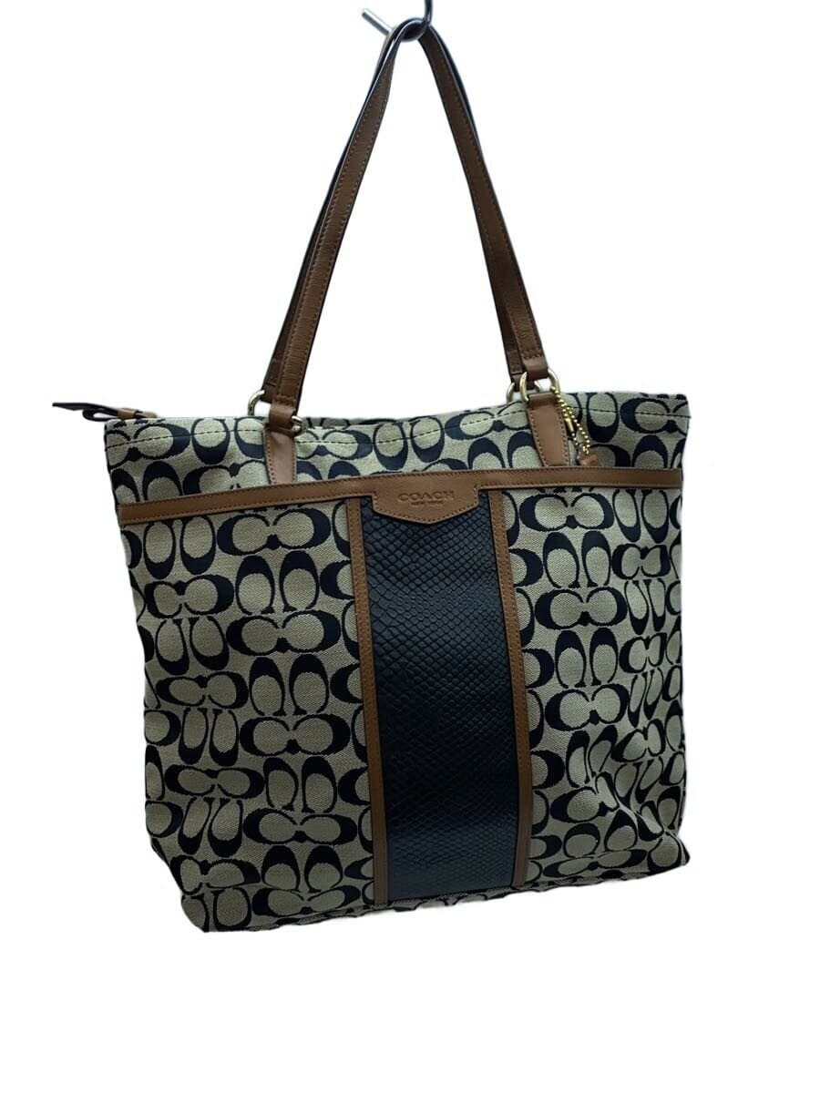 COACH Tote Bag_Signature_All Over Pattern Canvas BLK All Over Pattern
