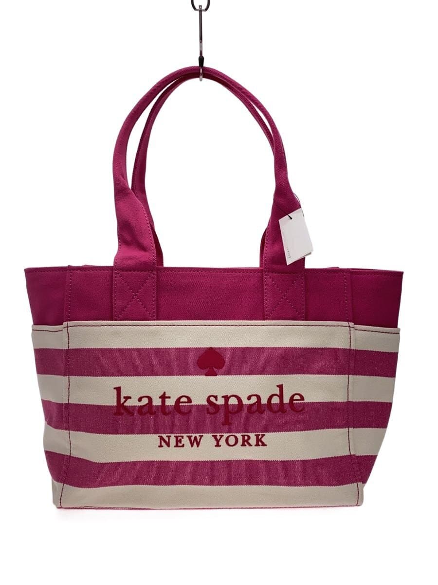 kate spade new york Tote Bag Canvas PNK Border Stripe KB695