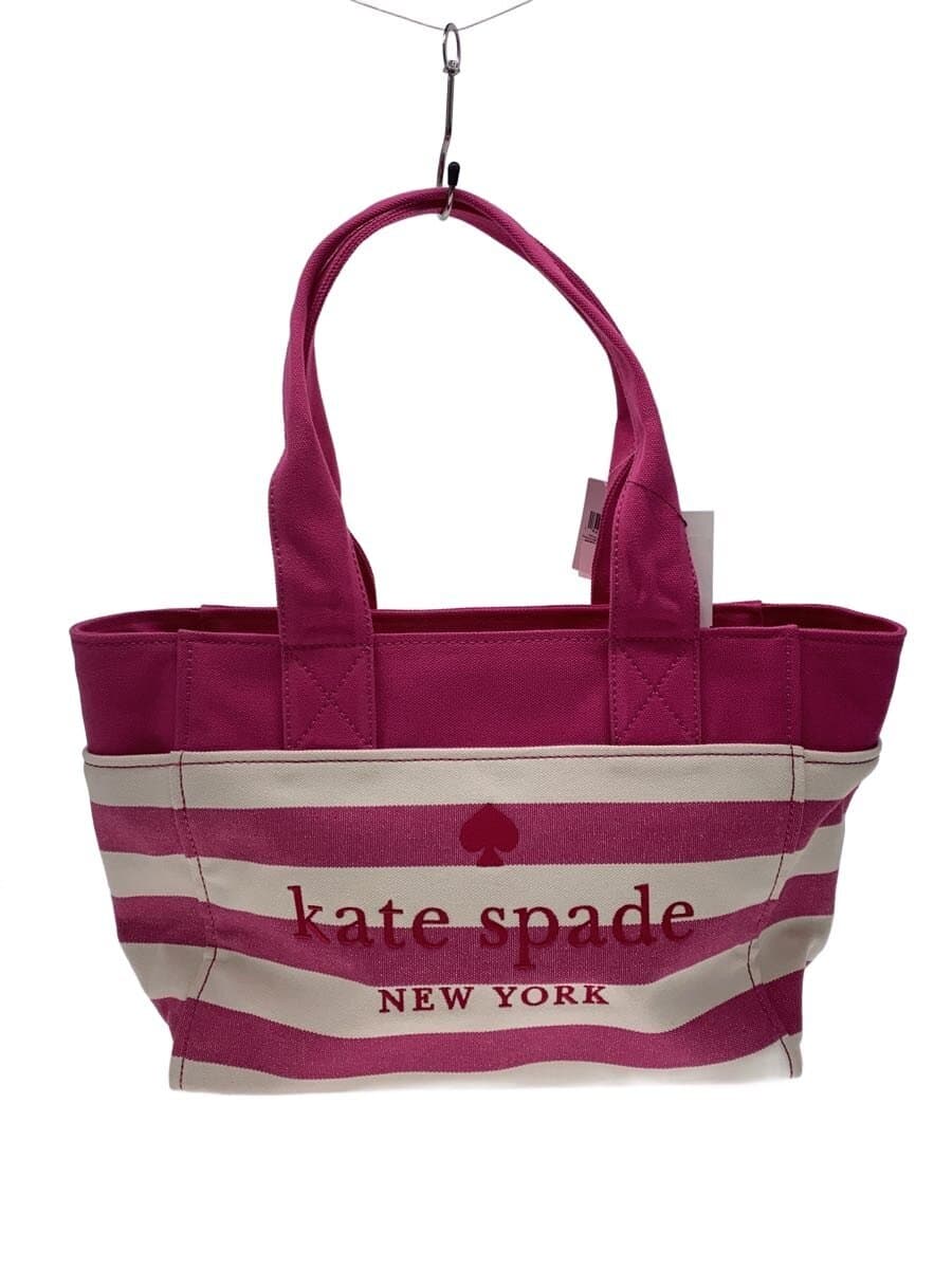 kate spade new york Tote Bag Canvas PNK Border Stripe KB695