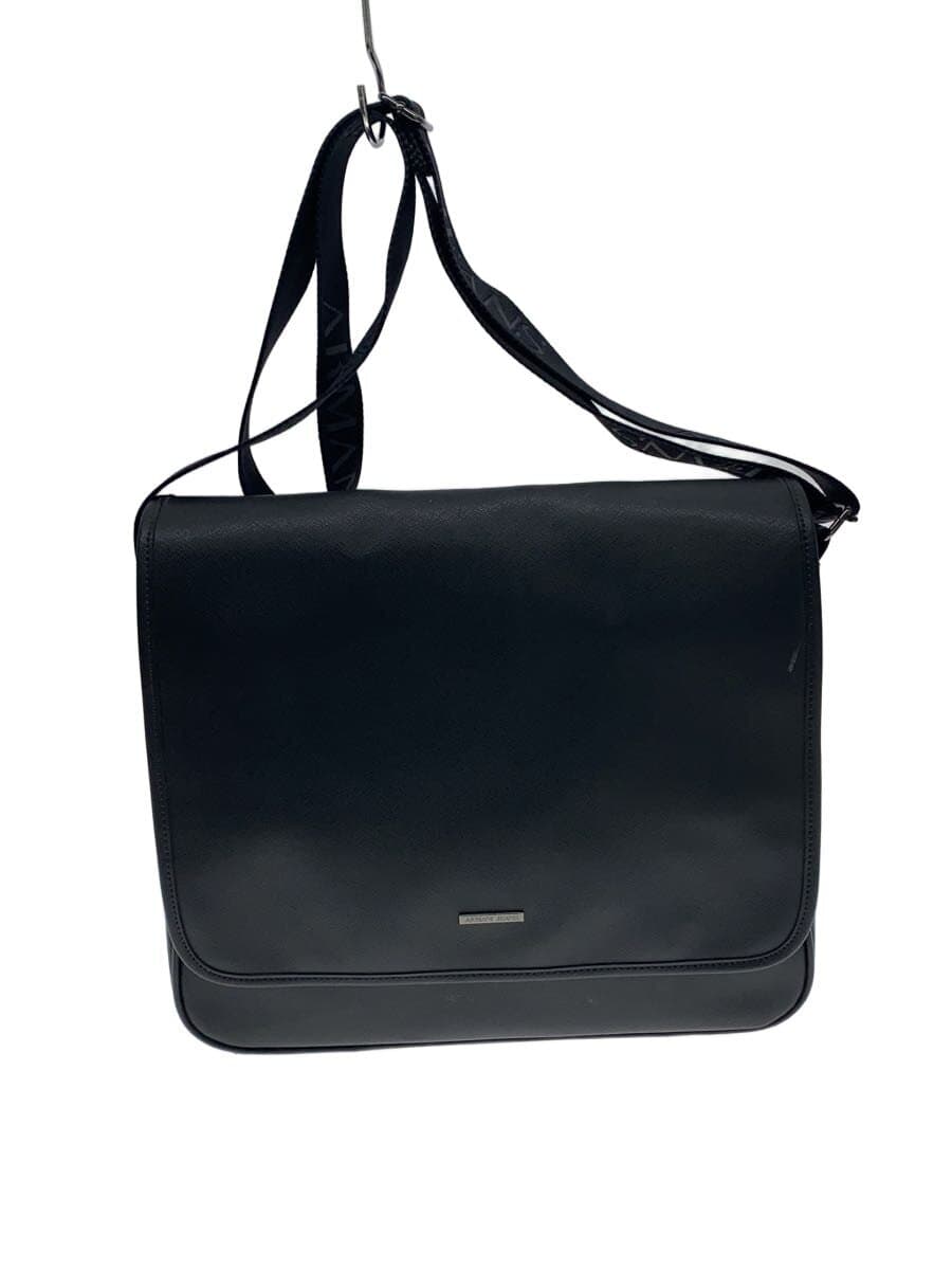 ARMANI JEANS Shoulder Bag Leather Black Plain CD991 932531