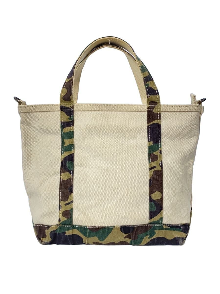 L.L.Bean Tote Bag Cotton WHT Camouflage 282343