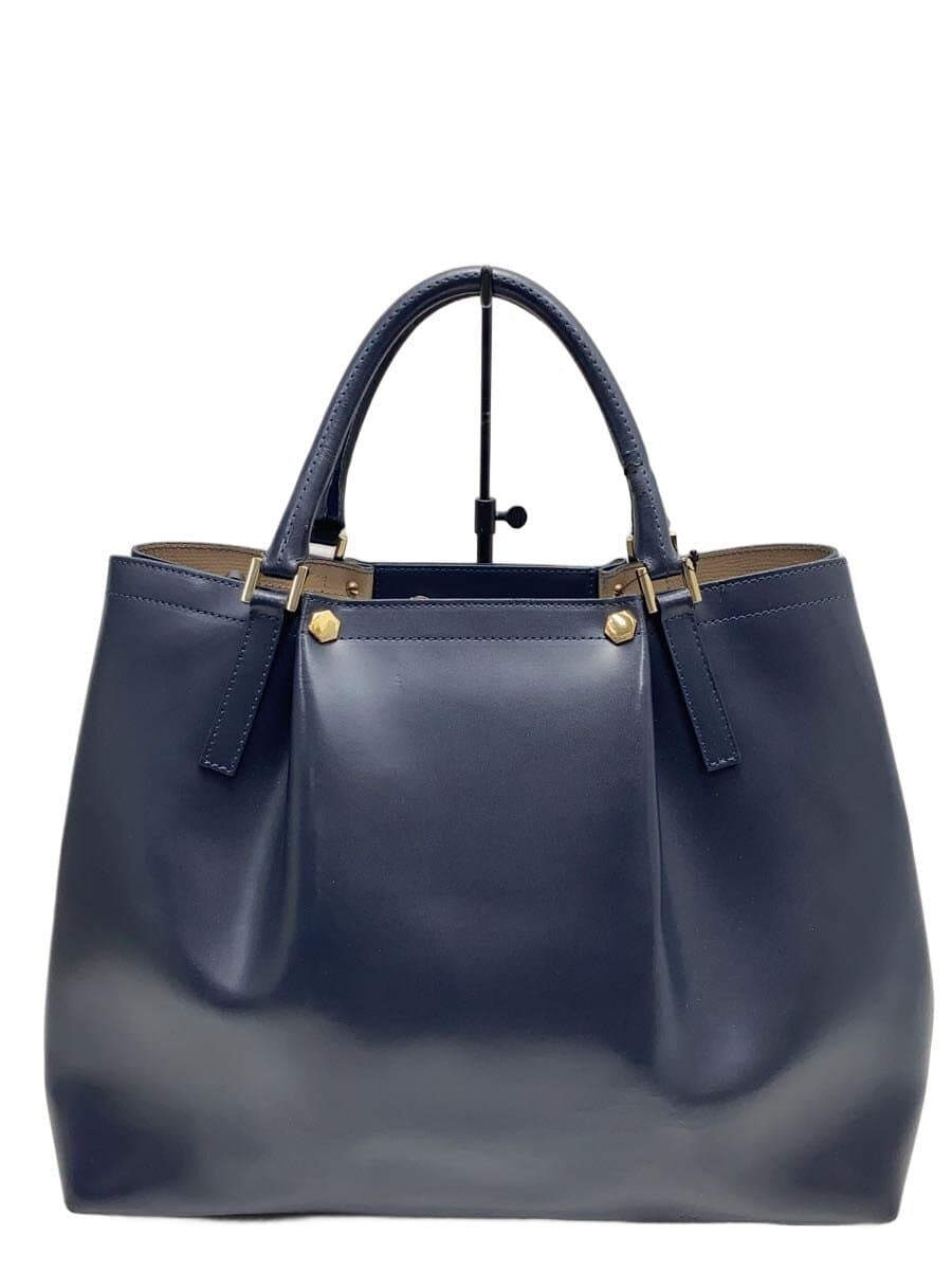 GIANNI NOTARO Tote Bag Leather NVY Corner Scuff Handle Damage