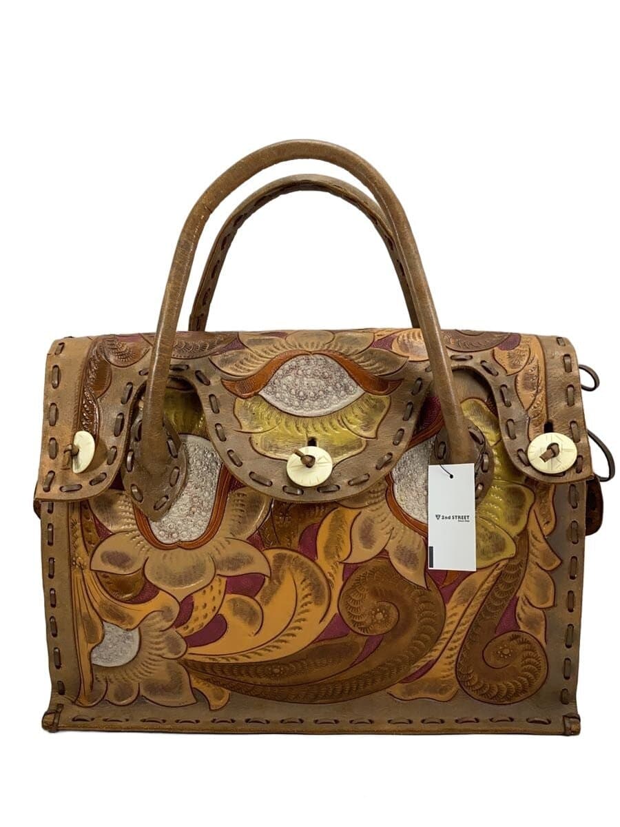 GRACE CONTINENTAL Tote Bag Leather BRW All Over Pattern