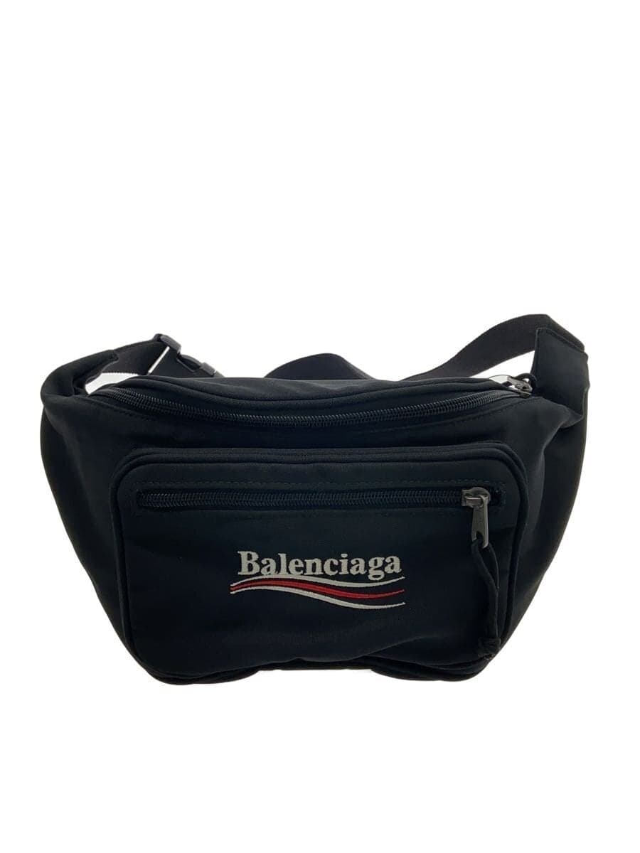 BALENCIAGA Waist Bag Nylon BLK Plain 482389