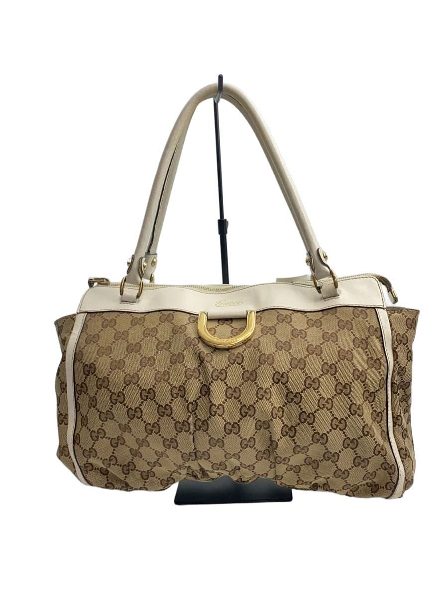 GUCCI Tote Bag_Abbey _GG Canvas Canvas BEG