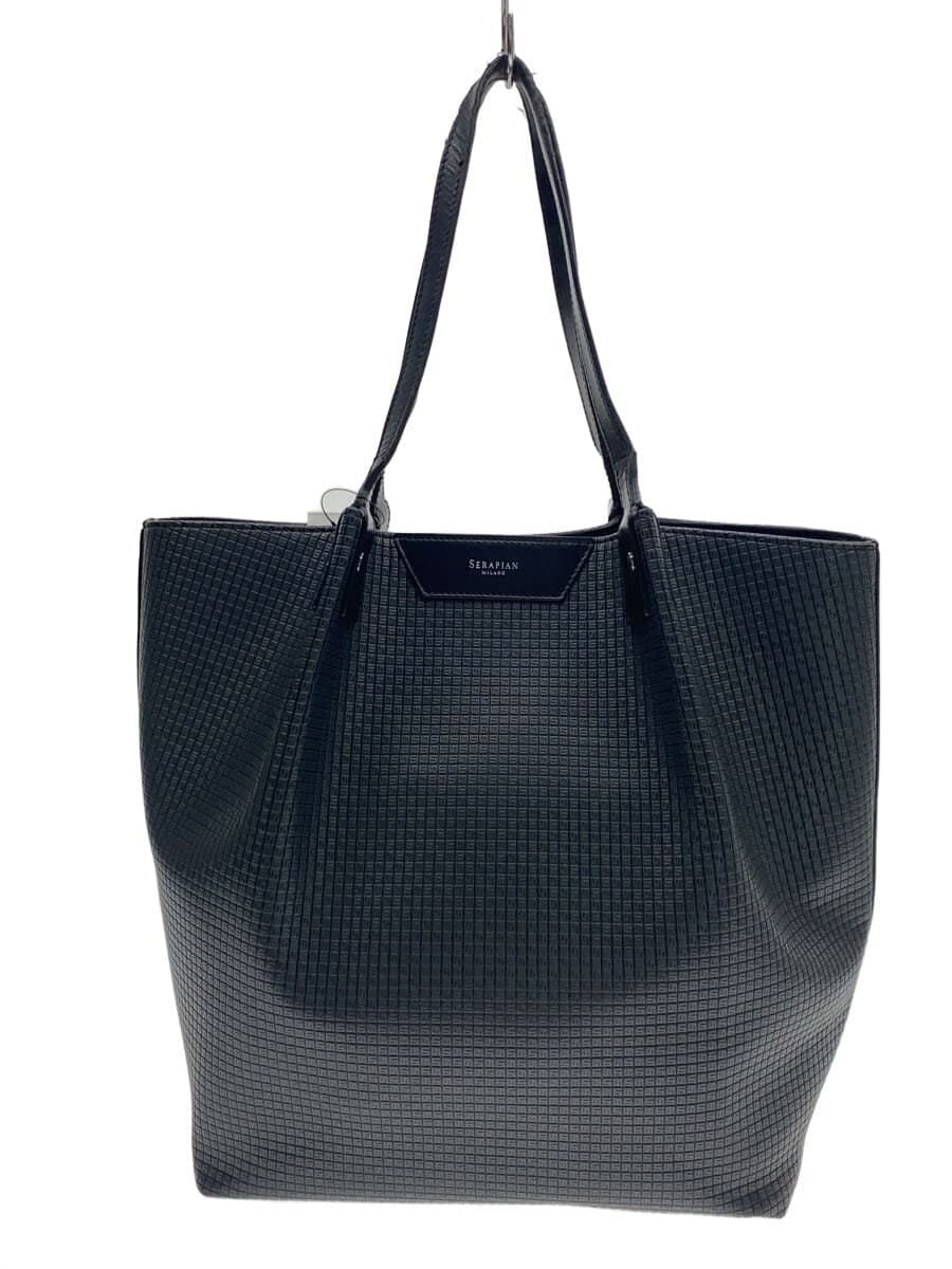 SERAPIAN tote bag leather BLK all-over pattern