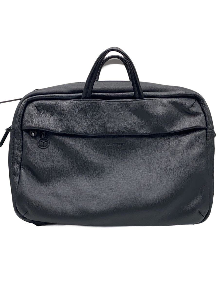 BROSKI AND SUPPLY Briefcase Leather BLK BBOM-811 3-Way Waterproof Leather