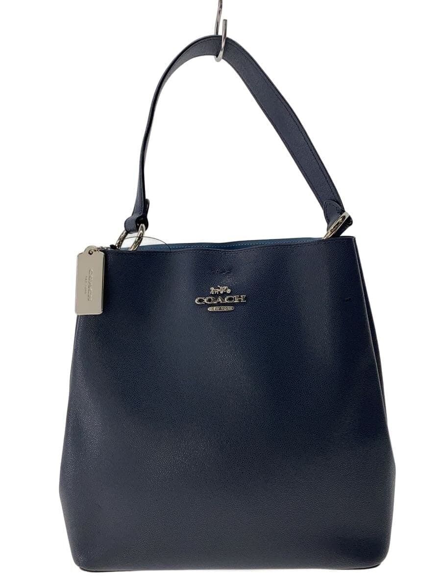 COACH Handbag Leather NVY Solid 91379