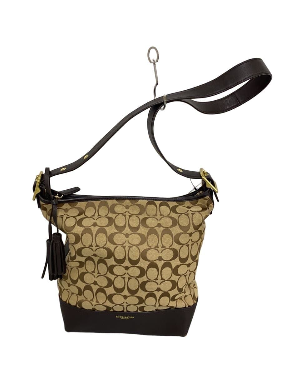 COACH Shoulder Bag Canvas BEG 25380 Slight scuffing on the corners