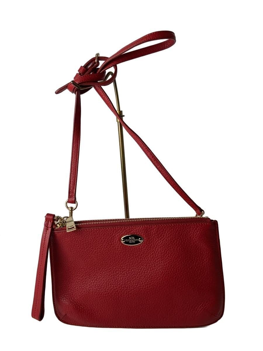 COACH Shoulder Bag Leather RED