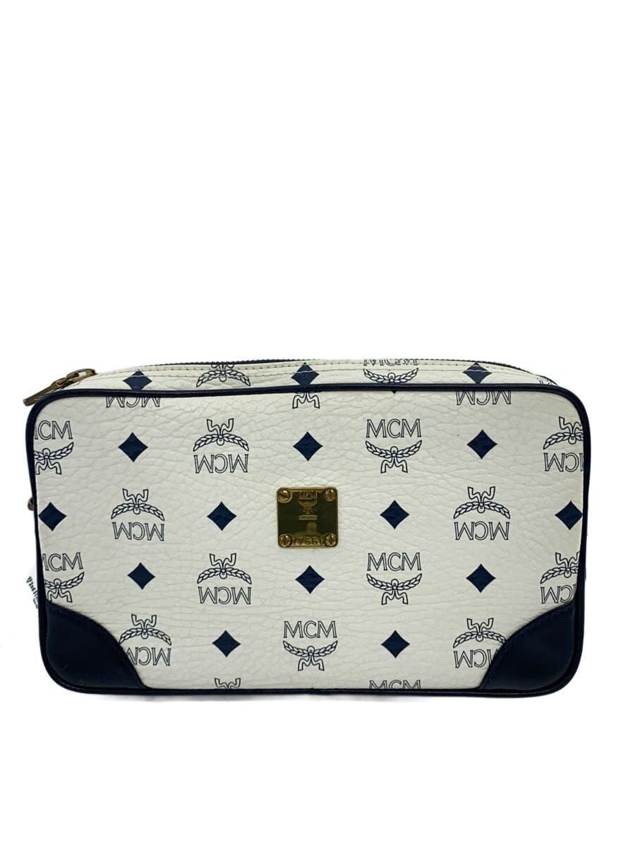 MCM Second Bag Leather WHT All Over Pattern