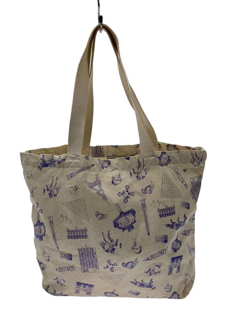 MAISON KITSUNE Tote Bag Cotton WHT All Over Pattern