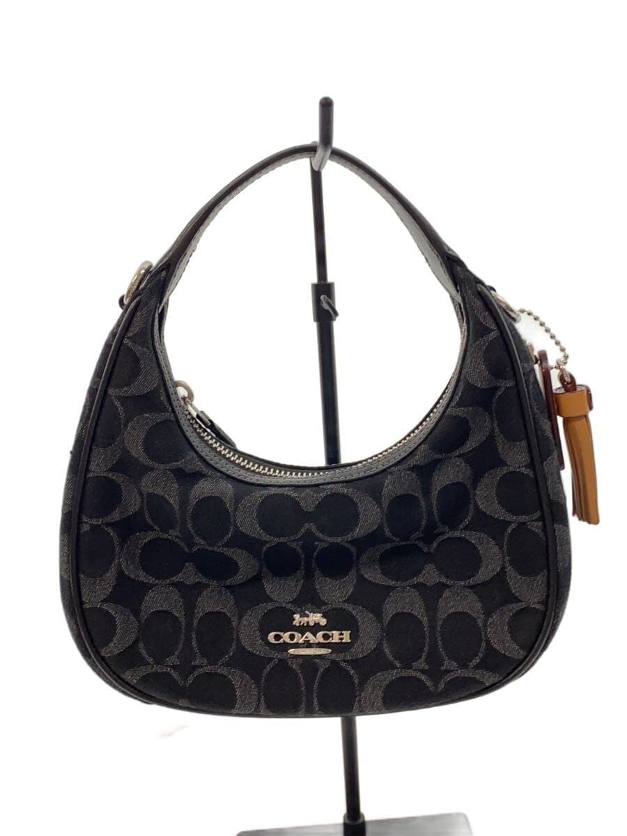 COACH Shoulder Bag Denim Black All-over Pattern CCZ47