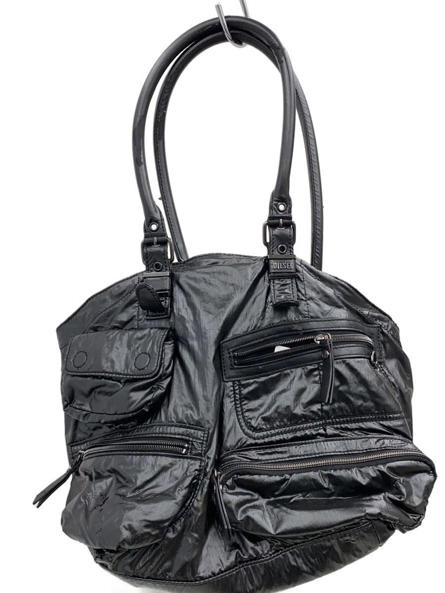 DIESEL Tote Bag Patent Leather BLK Solid