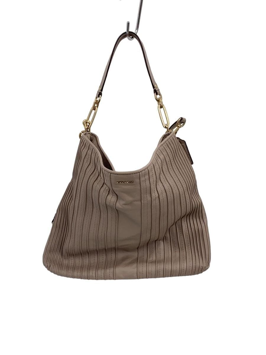 COACH Shoulder Bag Leather BEG 27881