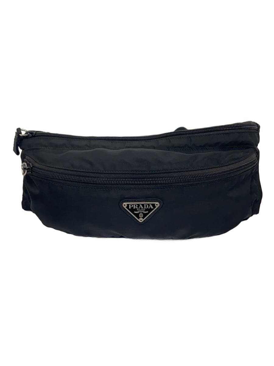 PRADA Triangle Logo Waist Bag Nylon Black