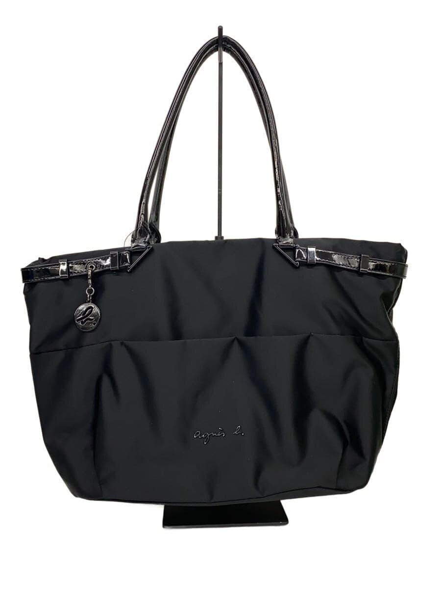 agnes b VOYAGE Nylon Tote Bag Nylon BLK Solid