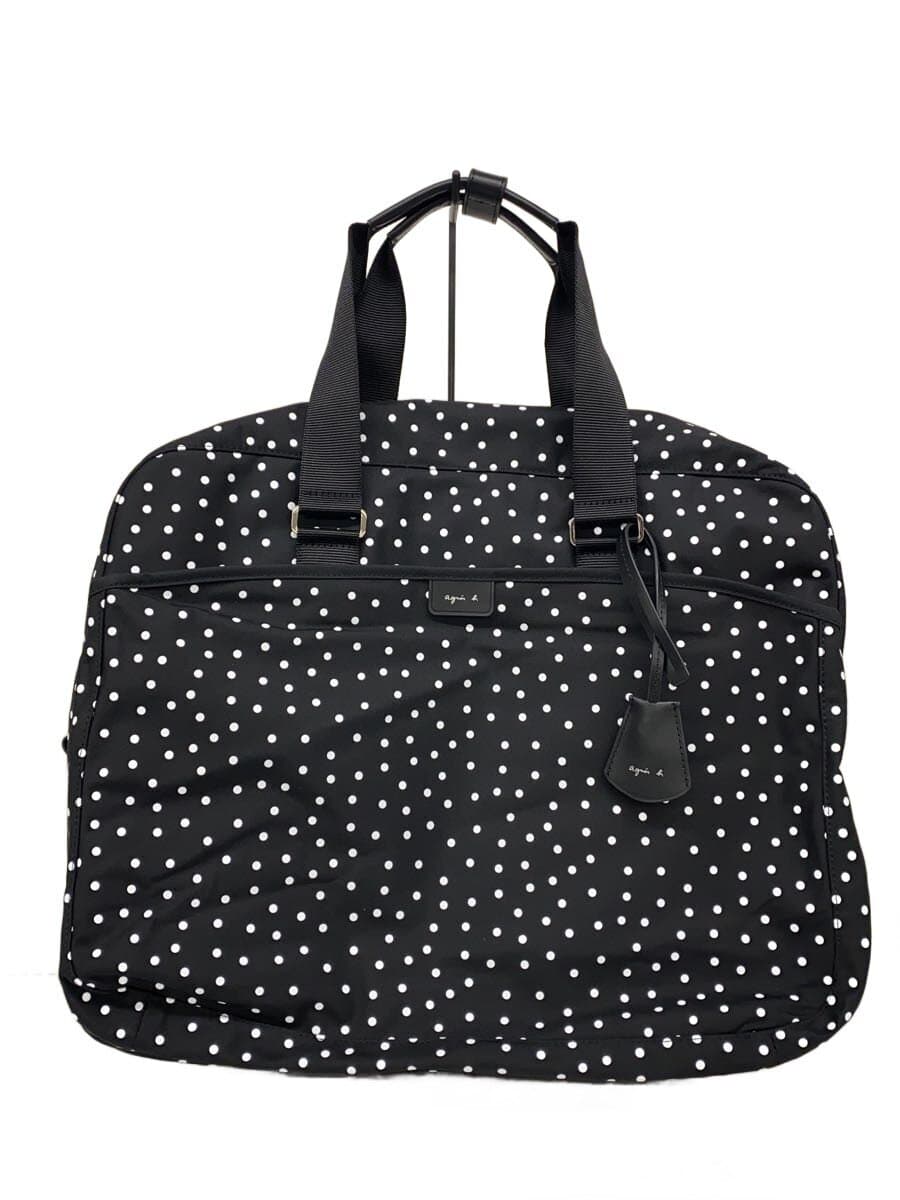 agnes b. Dot Pattern Nylon Boston Bag Nylon BLK Dot