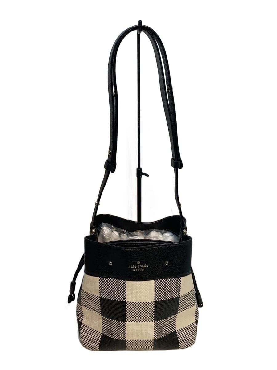 kate spade new york Marty Festive Check Bucket 2-Way Shoulder Bag BLK Check
