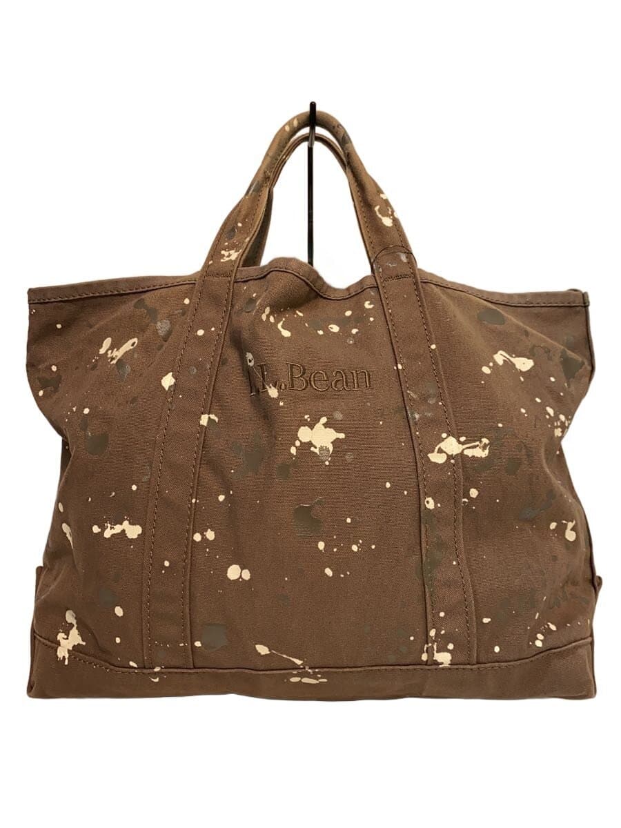 L.L.Bean Grocery Tote Bag Cotton Brown All Over Pattern 516836