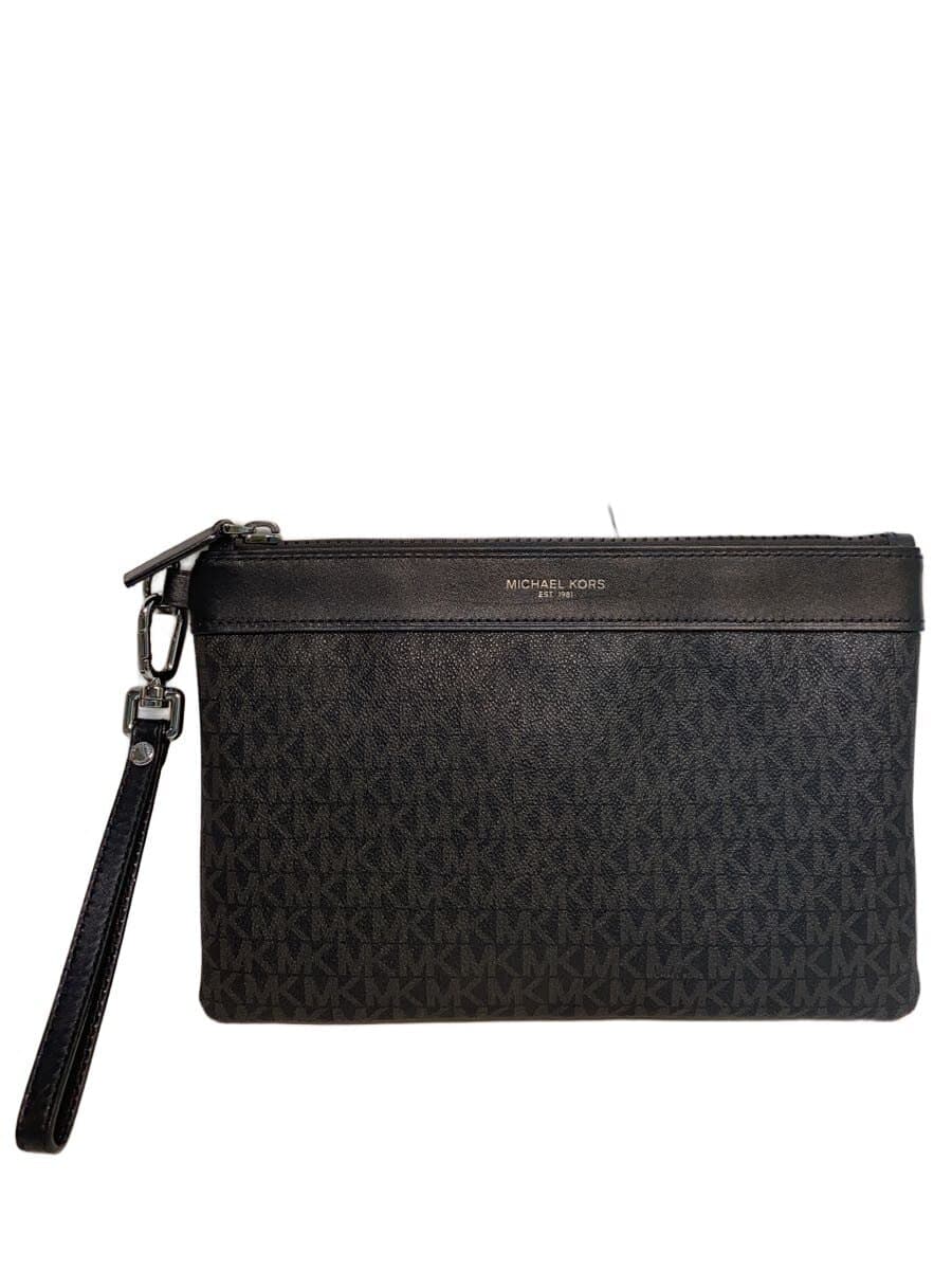 MICHAEL KORS Logo Travel Pouch Second Bag Canvas Black All-Over Print 33F9LACU2B