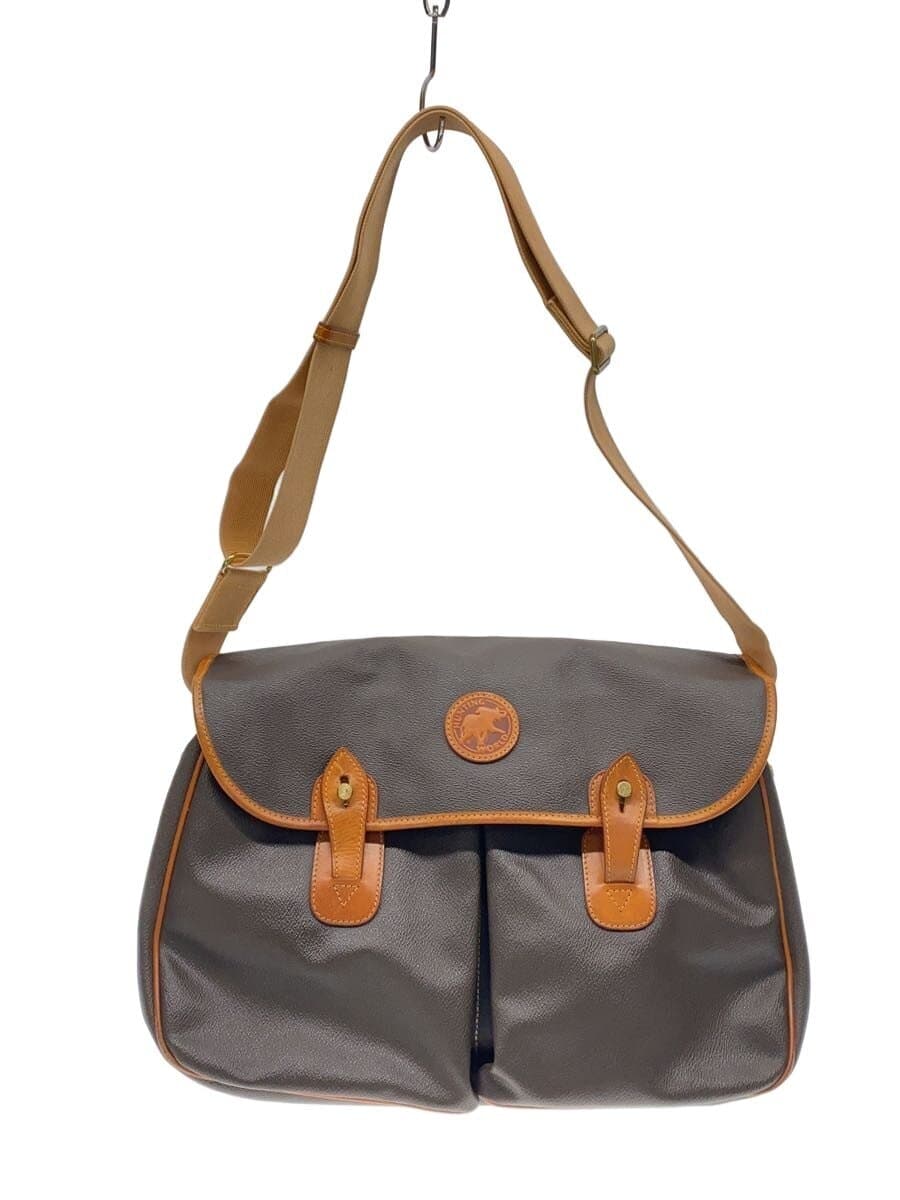 HUNTING WORLD Shoulder Bag Leather BRW Solid Color