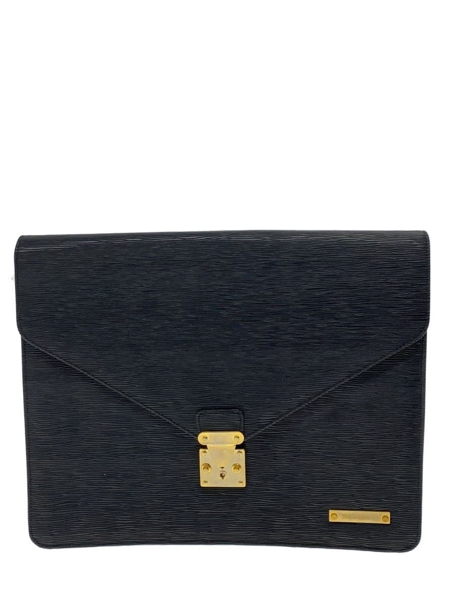 YVES SAINT LAURENT Shoulder Bag -- Black Épi Flap