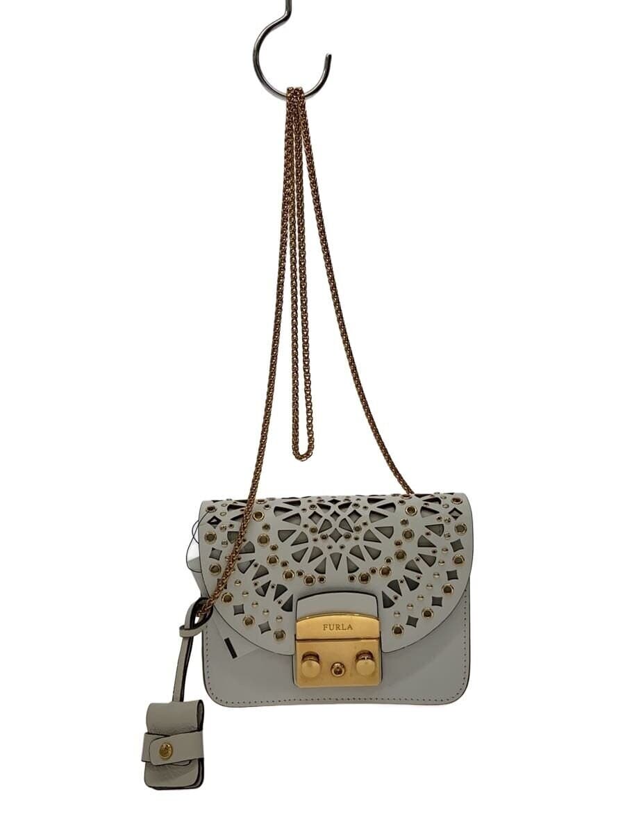 FURLA Metro Police Bolero Shoulder Bag Leather WHT