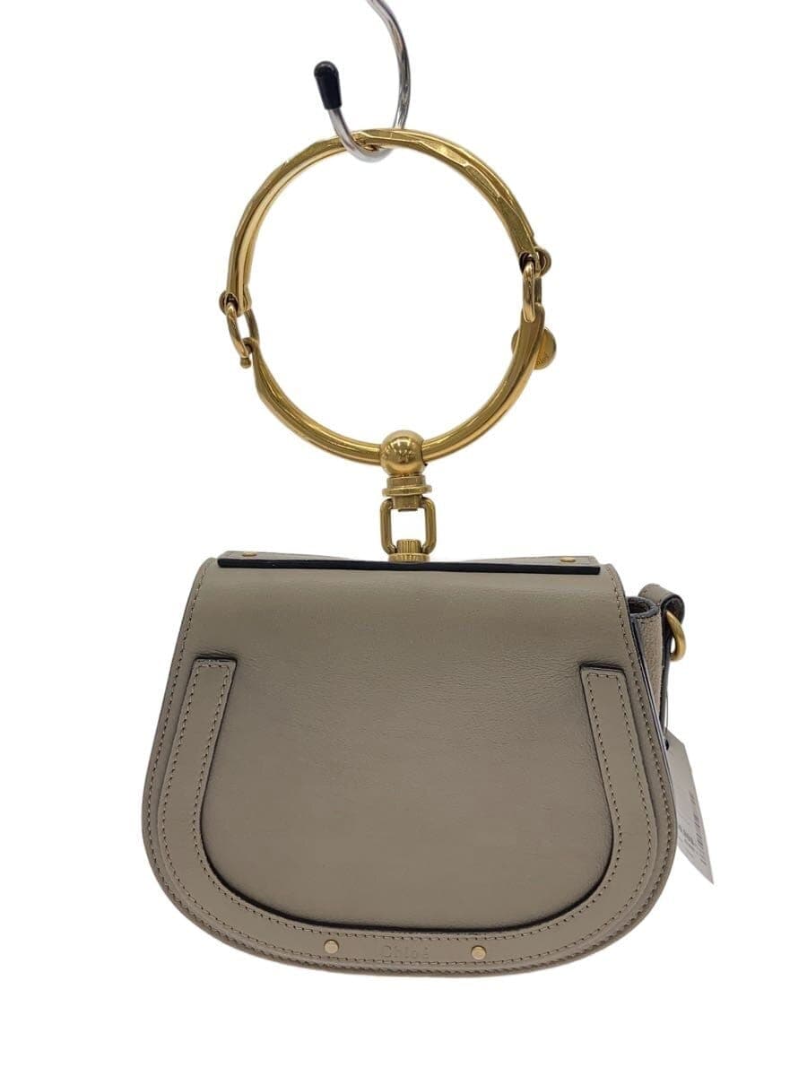 Chloe Small Nile Bracelet Bag Shoulder Bag Leather GRY Logo