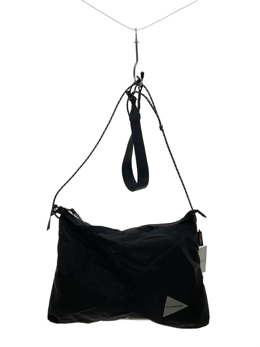 and wander shoulder bag nylon BLK plain