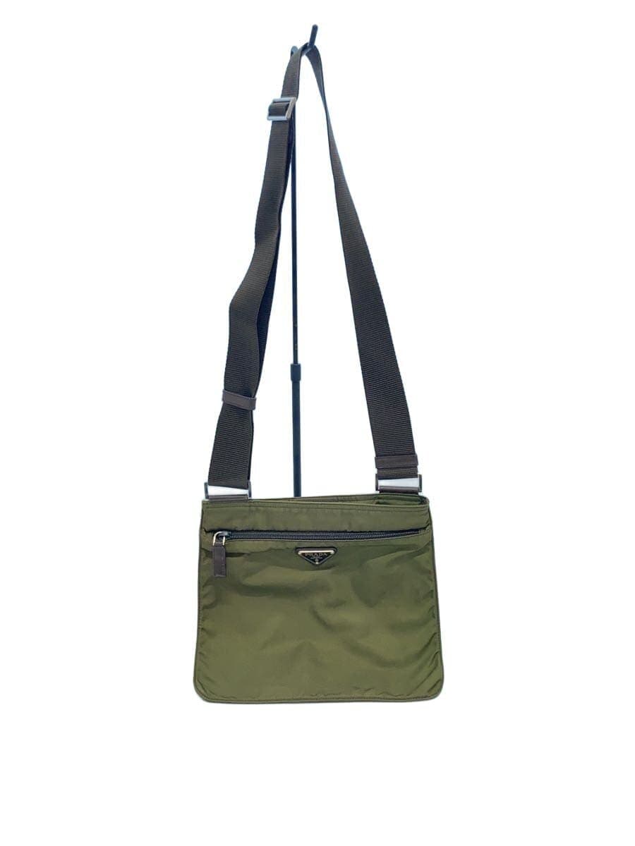 PRADA Shoulder Bag Nylon KHK Solid