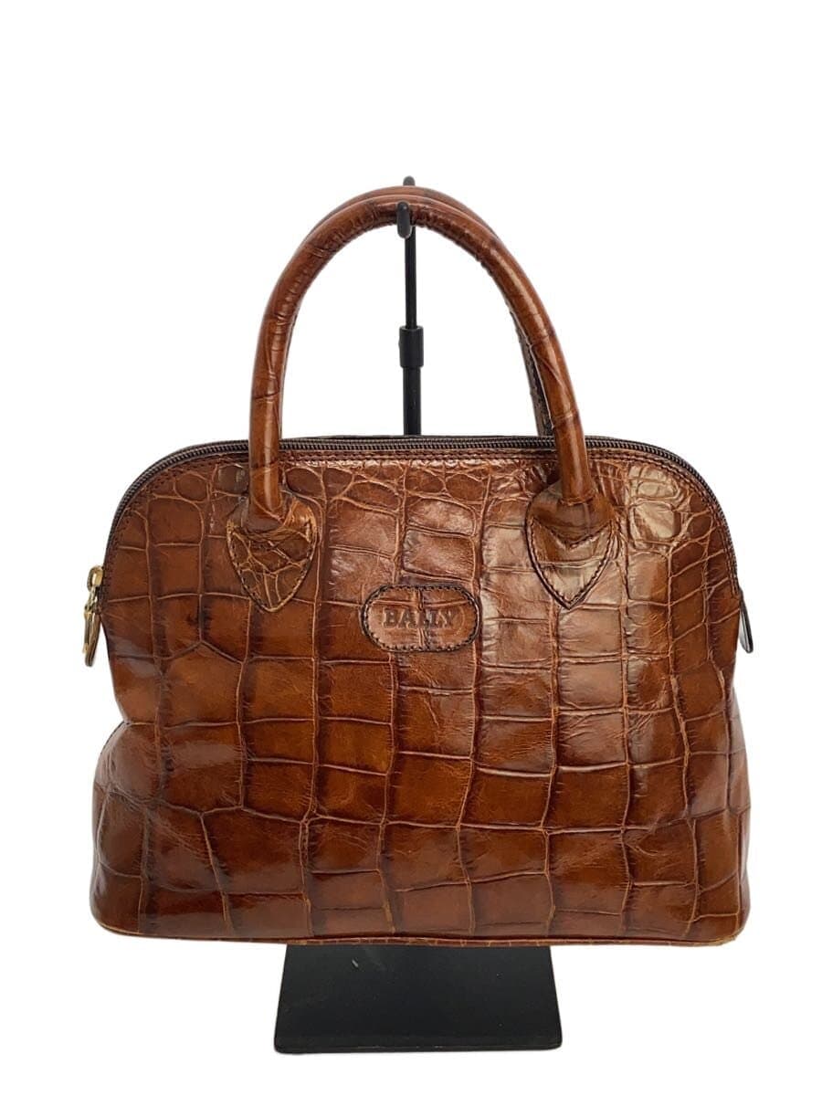BALLY Handbag Leather BRW All Over Pattern