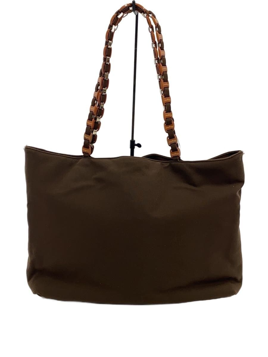 Salvatore Ferragamo Logo Chain Tote Bag Cotton BRW Solid Color AU-21 8229