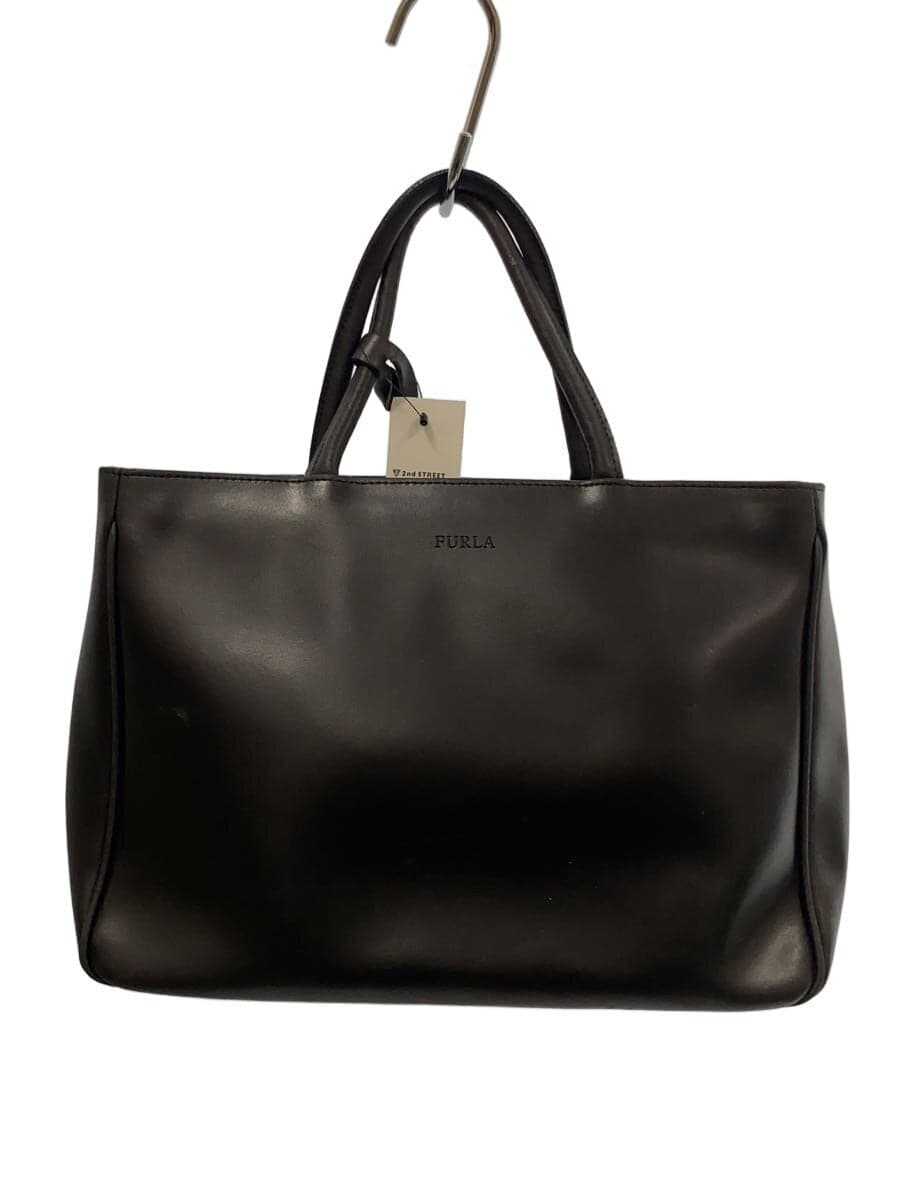 FURLA Tote Bag Leather BLK Solid