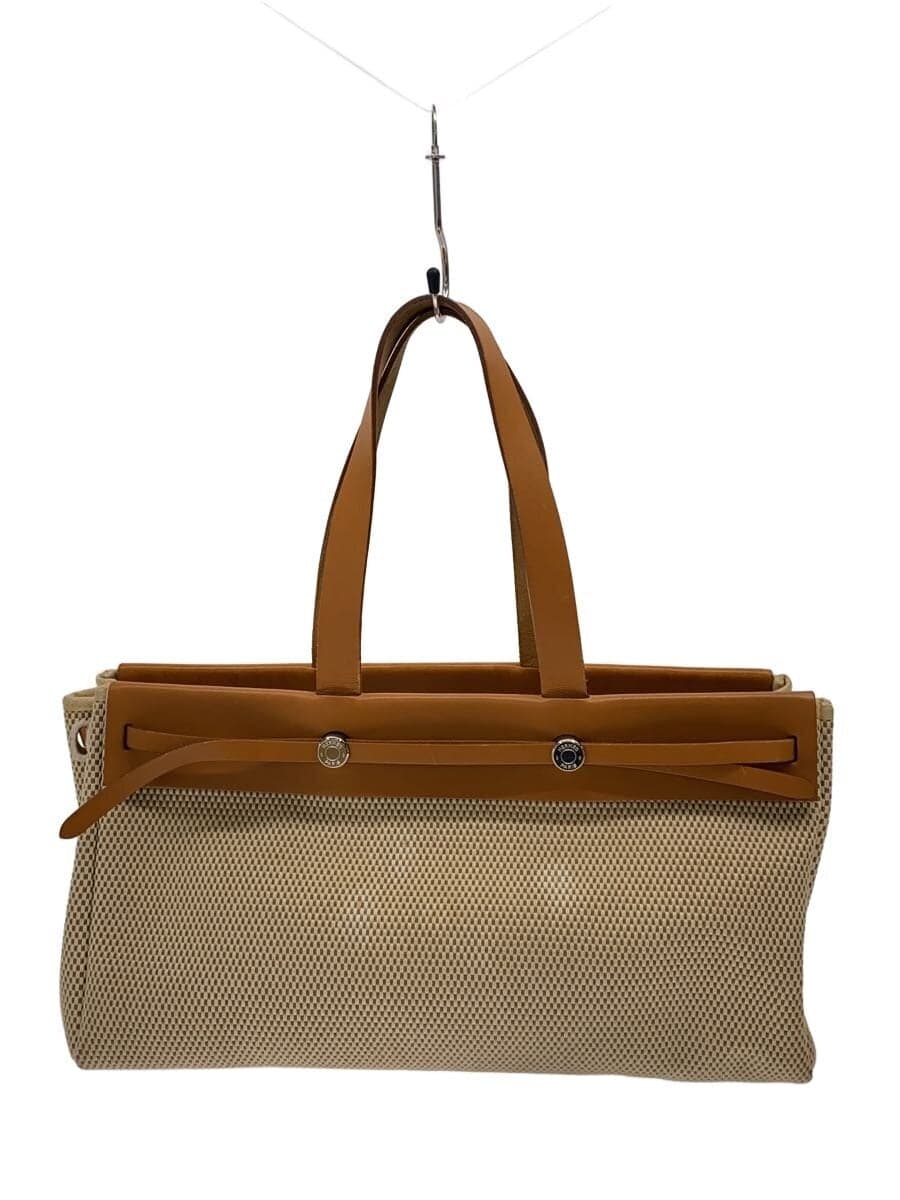 HERMES Cabas mm Stain Spare Bag Metal Bag Canvas IVO Solid