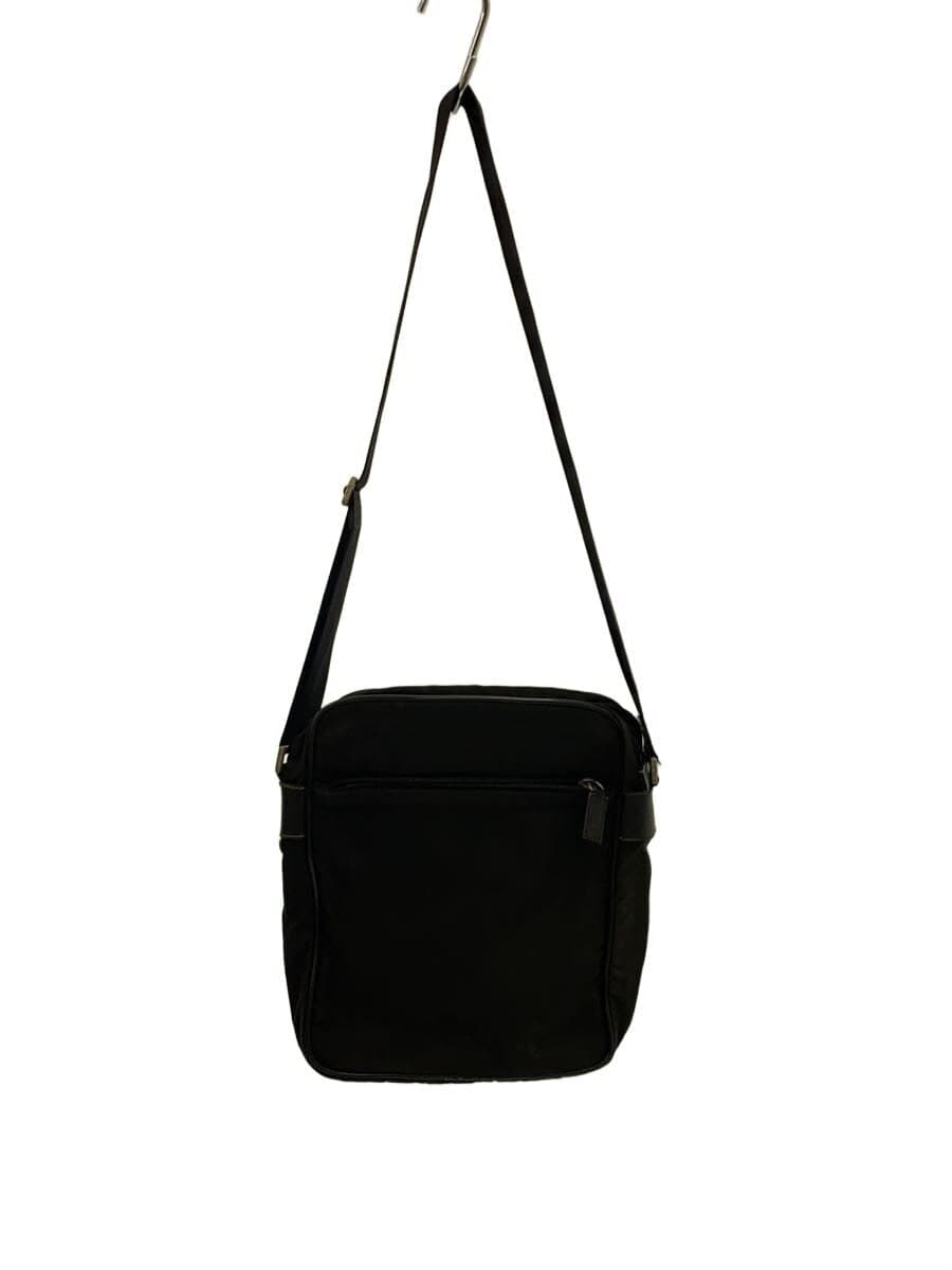 PRADA Shoulder Bag Nylon BLK Tessuto Wear Soil Fade