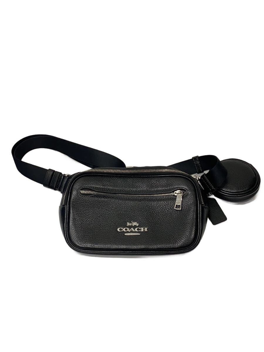 COACH Waist Bag Leather Black CJ507