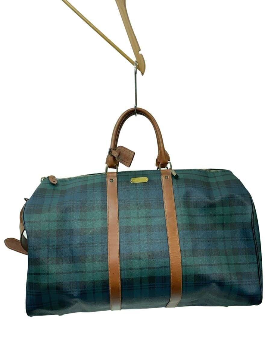 POLO RALPH LAUREN Boston Bag Leather Green Check
