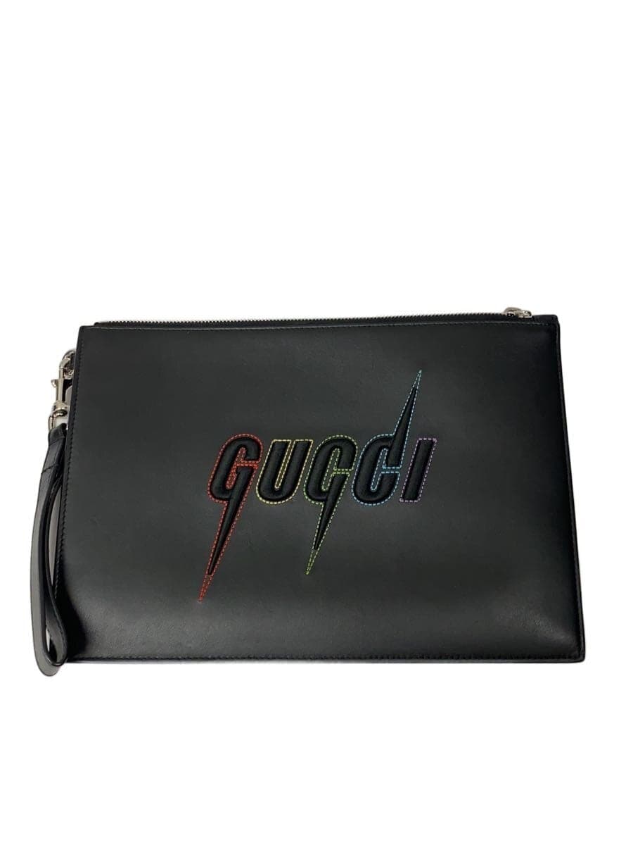 GUCCI Clutch Bag_ Blade Embroidery -- BLK 597678