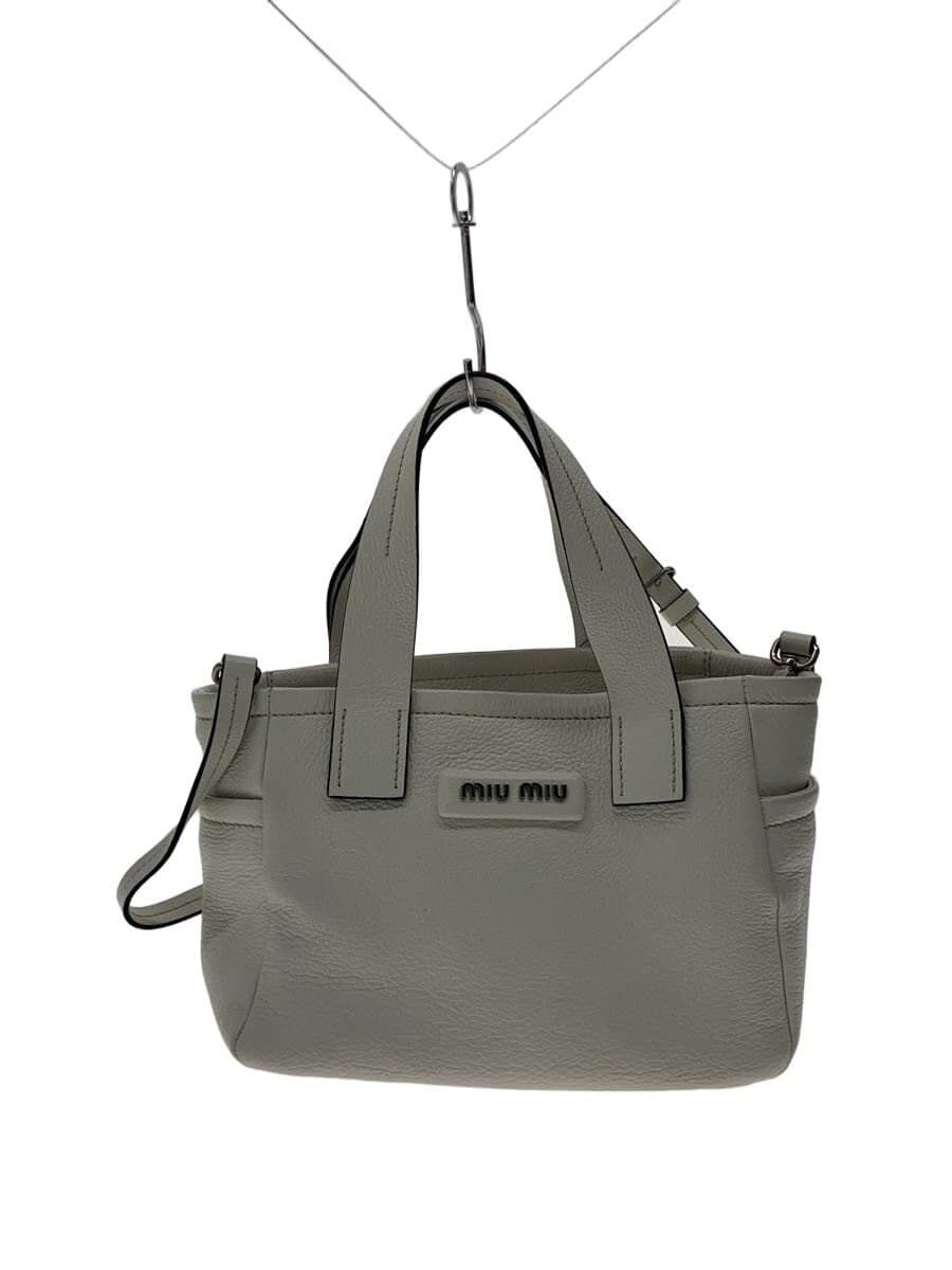 MIU MIU Madras Soft Handbag Lace WHT