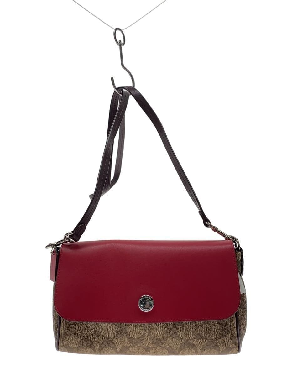 COACH Shoulder Bag Signature Beige PVC PNK Allover Pattern F59534