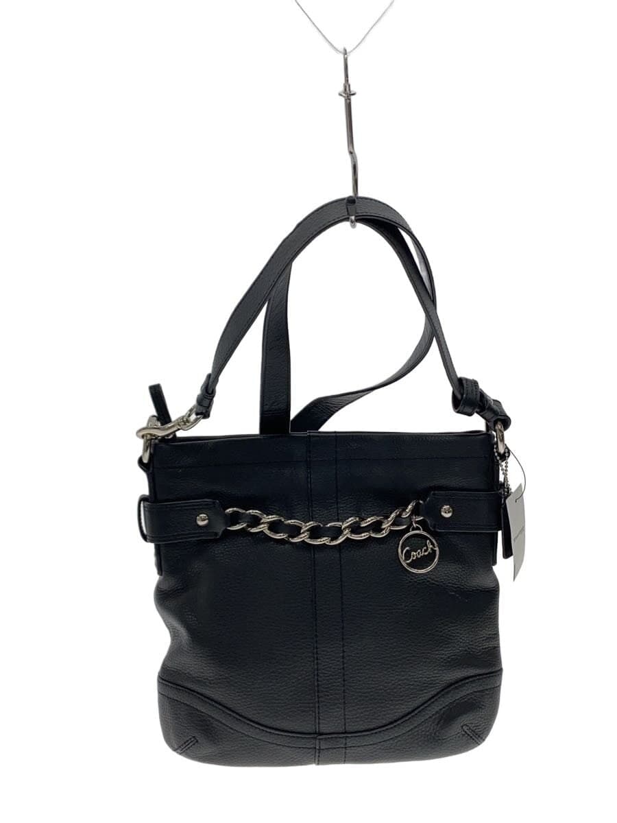 COACH Shoulder Bag Leather Black F19722