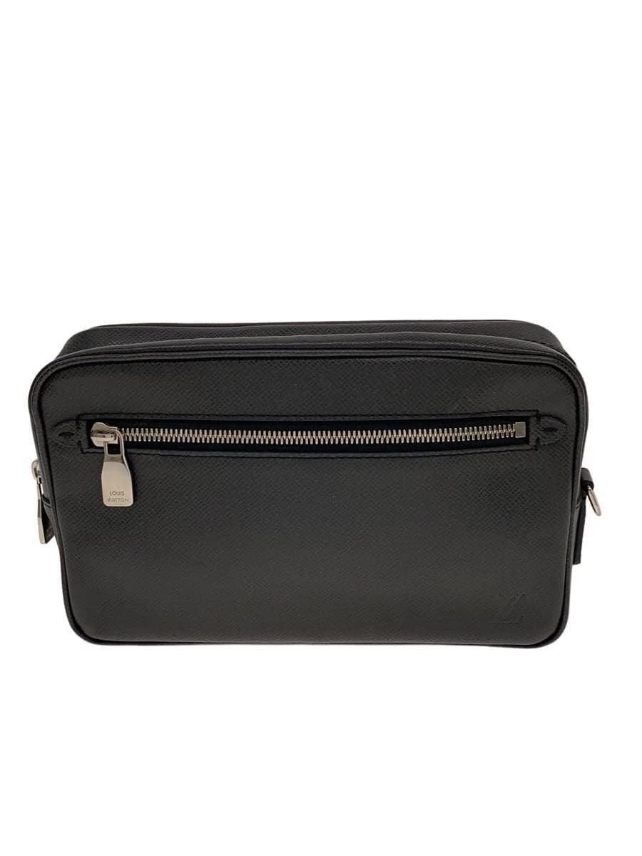 LOUIS VUITTON Pochette Kasai _Taiga Second Bag Black Cowhide M33424 LOUIS VUITTON