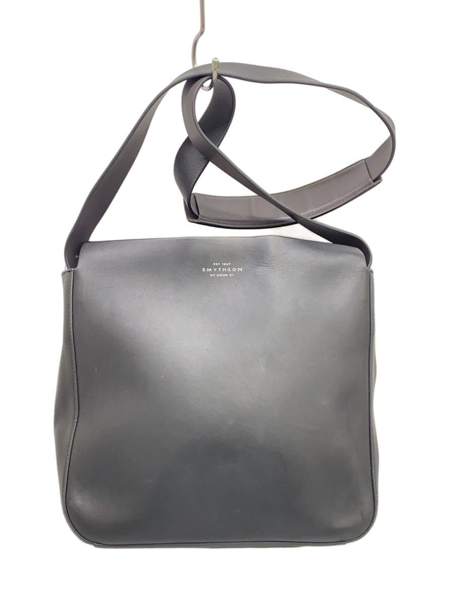 SMYTHSON Shoulder Bag Leather BLK Solid